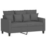 vidaXL Set de canapele cu perne, 3 piese, gri închis, textil vidaXL Set de canapele cu perne, 3 piese, gri închis, textil