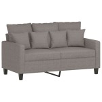 vidaXL Set de canapea cu perne, 3 piese, gri taupe, material textil