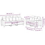 vidaXL Set de canapele cu perne, 2 piese, gri deschis, textil vidaXL Set de canapele cu perne, 2 piese, gri deschis, textil