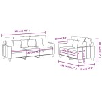 vidaXL Set de canapele cu perne, 2 piese, gri închis, textil