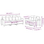 vidaXL Set canapea cu perne, 2 piese, roșu vin, material textil