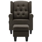 vidaXL Fotoliu de masaj cu taburet, gri taupe, material textil vidaXL Fotoliu de masaj cu taburet, gri taupe, material textil