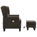vidaXL Fotoliu de masaj cu taburet, gri taupe, material textil vidaXL Fotoliu de masaj cu taburet, gri taupe, material textil