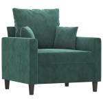 vidaXL Set de canapele cu perne, 4 piese, verde închis, catifea