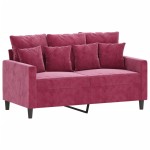 vidaXL Set canapele cu perne, 4 piese, roșu vin, catifea vidaXL Set canapele cu perne, 4 piese, roșu vin, catifea