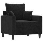 vidaXL Set de canapele cu perne, 4 piese, negru, catifea