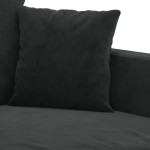 vidaXL Set de canapele cu perne, 4 piese, negru, catifea