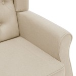 vidaXL Fotoliu de masaj cu taburet, crem, material textil vidaXL Fotoliu de masaj cu taburet, crem, material textil