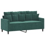 vidaXL Set de canapele cu perne, 2 piese, verde închis, catifea vidaXL Set de canapele cu perne, 2 piese, verde închis, catifea