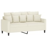 vidaXL Set de canapele cu perne, 2 piese, crem, catifea vidaXL Set de canapele cu perne, 2 piese, crem, catifea