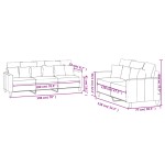 vidaXL Set de canapele cu perne, 2 piese, gri închis, catifea vidaXL Set de canapele cu perne, 2 piese, gri închis, catifea