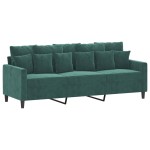 vidaXL Set de canapele cu perne, 2 piese, verde închis, catifea vidaXL Set de canapele cu perne, 2 piese, verde închis, catifea