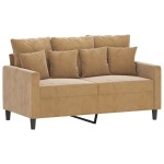 vidaXL Set de canapele cu perne, 2 piese, maro, catifea