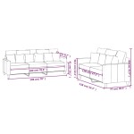 vidaXL Set de canapele cu perne, 2 piese, maro, catifea