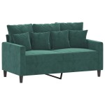 vidaXL Set de canapele cu perne, 3 piese, verde închis, catifea vidaXL Set de canapele cu perne, 3 piese, verde închis, catifea