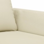 vidaXL Set de canapele cu perne, 3 piese, crem, piele ecologică vidaXL Set de canapele cu perne, 3 piese, crem, piele ecologică