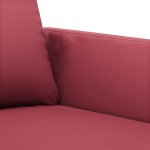 vidaXL Set de canapele cu perne, 3 piese, roșu vin, piele ecologică