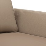 vidaXL Set de canapele cu perne, 3 piese, cappuccino, piele ecologică vidaXL Set de canapele cu perne, 3 piese, cappuccino, piele ecologică