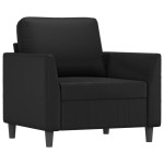 vidaXL Set de canapele cu perne, 4 piese, negru, piele ecologică