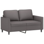vidaXL Set de canapele cu perne, 4 piese, gri, piele ecologică