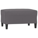 vidaXL Set de canapele cu perne, 4 piese, gri, piele ecologică