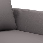 vidaXL Set de canapele cu perne, 4 piese, gri, piele ecologică