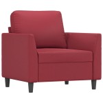 vidaXL Set de canapele cu perne, 4 piese, roșu vin, piele ecologică