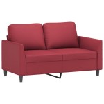 vidaXL Set de canapele cu perne, 4 piese, roșu vin, piele ecologică