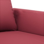 vidaXL Set de canapele cu perne, 4 piese, roșu vin, piele ecologică