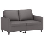 vidaXL Set de canapele cu perne, 2 piese, gri, piele ecologică vidaXL Set de canapele cu perne, 2 piese, gri, piele ecologică