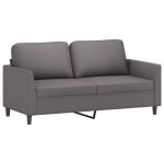 vidaXL Set de canapele cu perne, 2 piese, gri, piele ecologică vidaXL Set de canapele cu perne, 2 piese, gri, piele ecologică