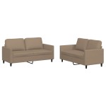 vidaXL Set de canapele cu perne, 2 piese, cappuccino, piele ecologică