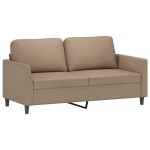 vidaXL Set de canapele cu perne, 3 piese, cappuccino, piele ecologică vidaXL Set de canapele cu perne, 3 piese, cappuccino, piele ecologică