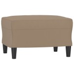 vidaXL Set de canapele cu perne, 3 piese, cappuccino, piele ecologică vidaXL Set de canapele cu perne, 3 piese, cappuccino, piele ecologică