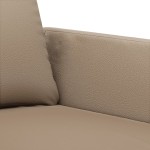 vidaXL Set de canapele cu perne, 3 piese, cappuccino, piele ecologică vidaXL Set de canapele cu perne, 3 piese, cappuccino, piele ecologică
