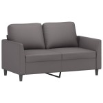 vidaXL Set de canapele cu perne, 3 piese, gri, piele ecologică vidaXL Set de canapele cu perne, 3 piese, gri, piele ecologică