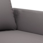 vidaXL Set de canapele cu perne, 3 piese, gri, piele ecologică vidaXL Set de canapele cu perne, 3 piese, gri, piele ecologică