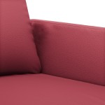vidaXL Set de canapele cu perne, 3 piese, roșu vin, piele ecologică vidaXL Set de canapele cu perne, 3 piese, roșu vin, piele ecologică