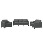 vidaXL Set de canapele cu perne, 3 piese, gri închis, textil vidaXL Set de canapele cu perne, 3 piese, gri închis, textil