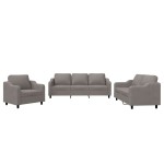vidaXL Set de canapea cu perne, 3 piese, gri taupe, material textil