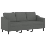 vidaXL Set de canapele cu perne, 4 piese, gri închis, textil