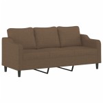 vidaXL Set de canapele cu perne, 4 piese, maro, textil