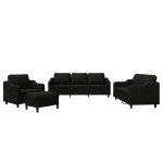 vidaXL Set de canapele cu perne, 4 piese, negru, textil vidaXL Set de canapele cu perne, 4 piese, negru, textil