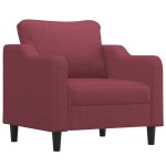 vidaXL Set canapea cu perne, 4 piese, roșu vin, material textil