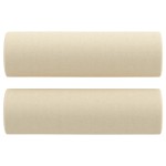 vidaXL Set de canapele cu perne, 3 piese, crem, textil vidaXL Set de canapele cu perne, 3 piese, crem, textil