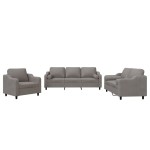 vidaXL Set de canapele cu perne, 3 piese, gri taupe, textil