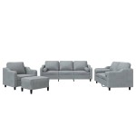 vidaXL Set de canapele cu perne, 4 piese, gri deschis, material textil vidaXL Set de canapele cu perne, 4 piese, gri deschis, material textil
