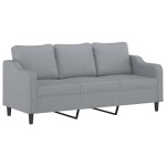 vidaXL Set de canapele cu perne, 4 piese, gri deschis, material textil vidaXL Set de canapele cu perne, 4 piese, gri deschis, material textil