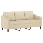vidaXL Set de canapele cu perne, 4 piese, crem, microfibră