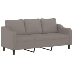 vidaXL Set de canapele cu perne, 4 piese, gri taupe, textil